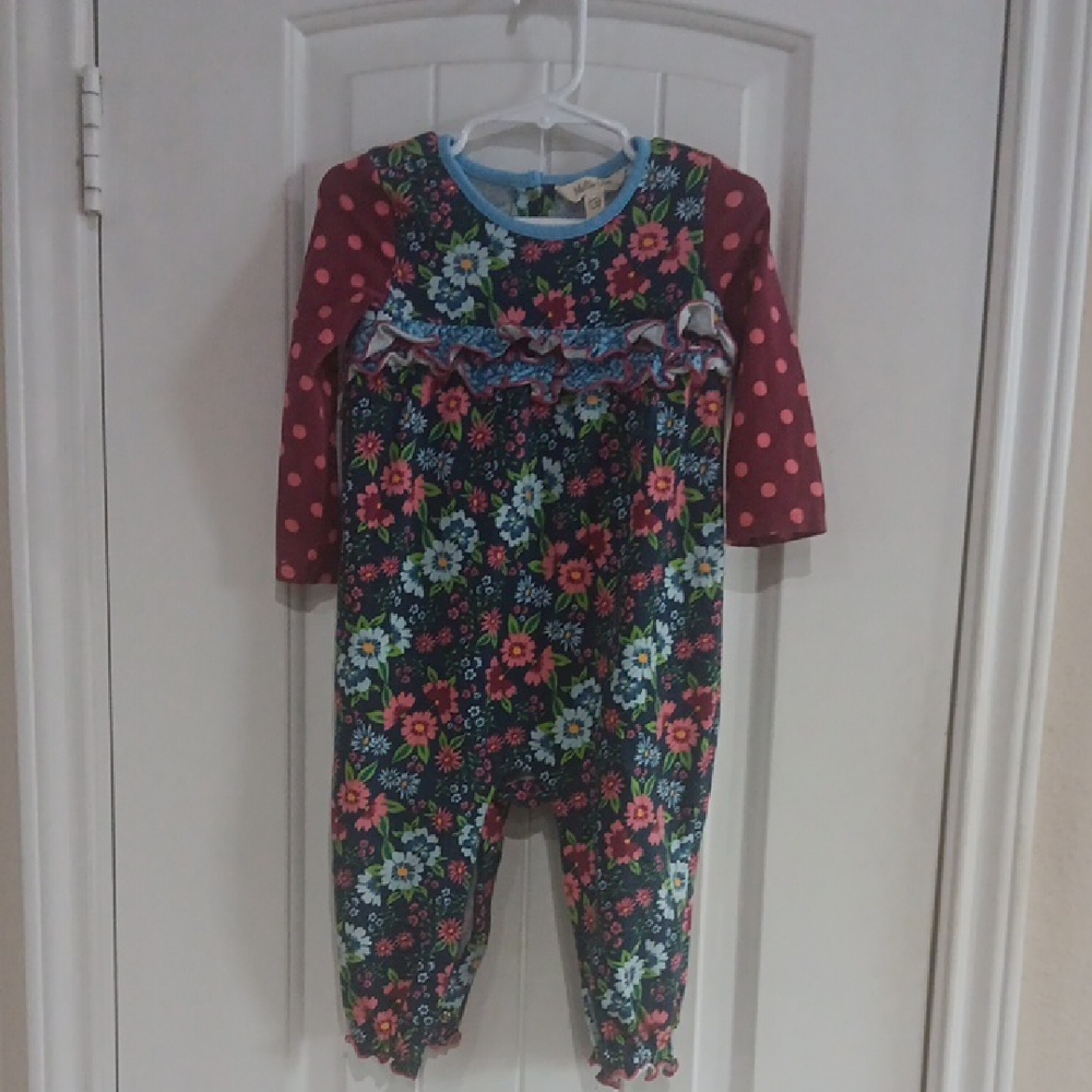 Matilda Jane Navy Floral Top with Blue Trim